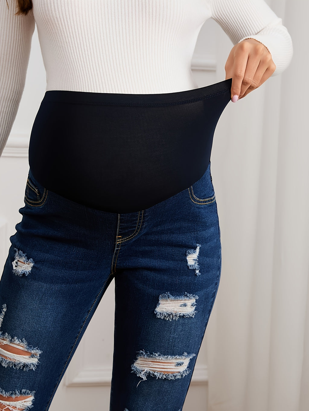 Stylish Maternity Jeans - Cotton Blend Skinny Fit