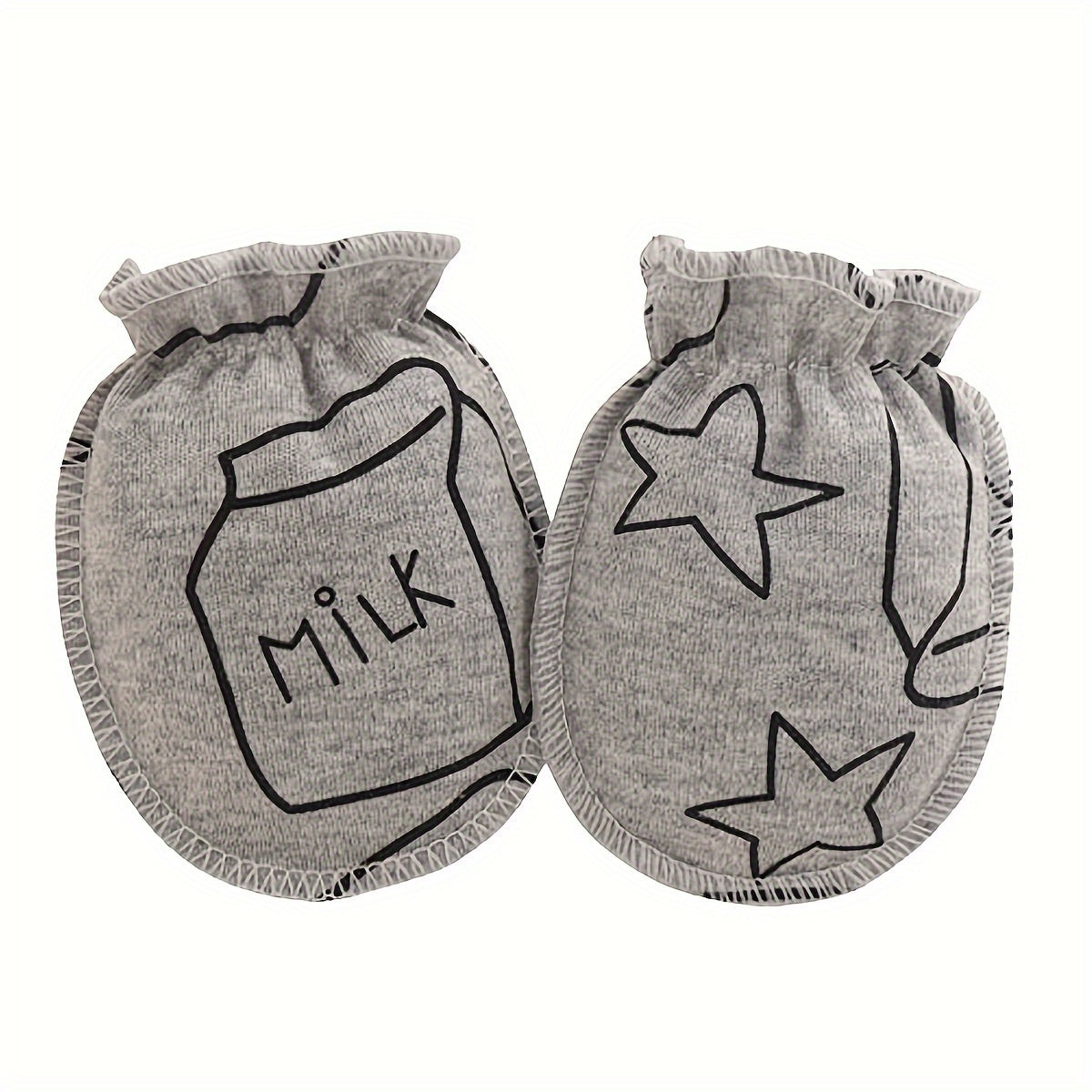 Newborn Baby Anti-Scratch Mittens, Cute Cartoon Animals & Stars