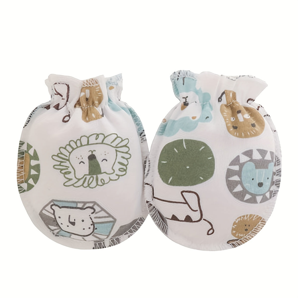 Newborn Baby Anti-Scratch Mittens, Cute Cartoon Animals & Stars