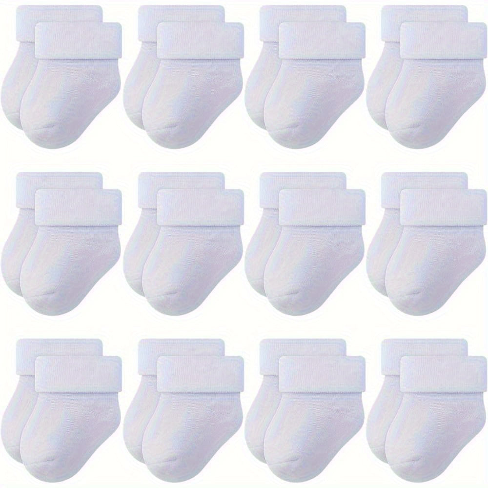 Thick Terry Newborn Socks - 12 Pairs
