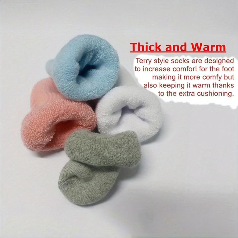 Thick Terry Newborn Socks - 12 Pairs