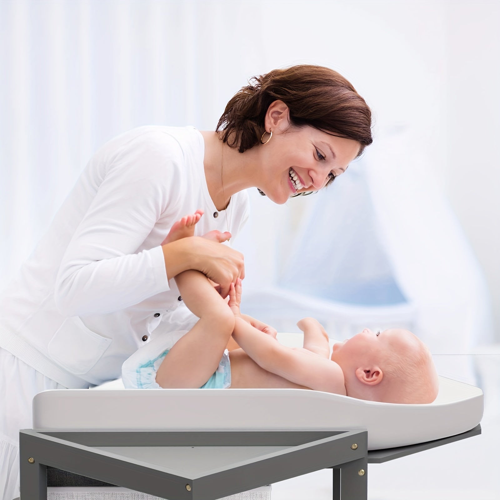 Wooden Baby Changing Table with Storage Drawers