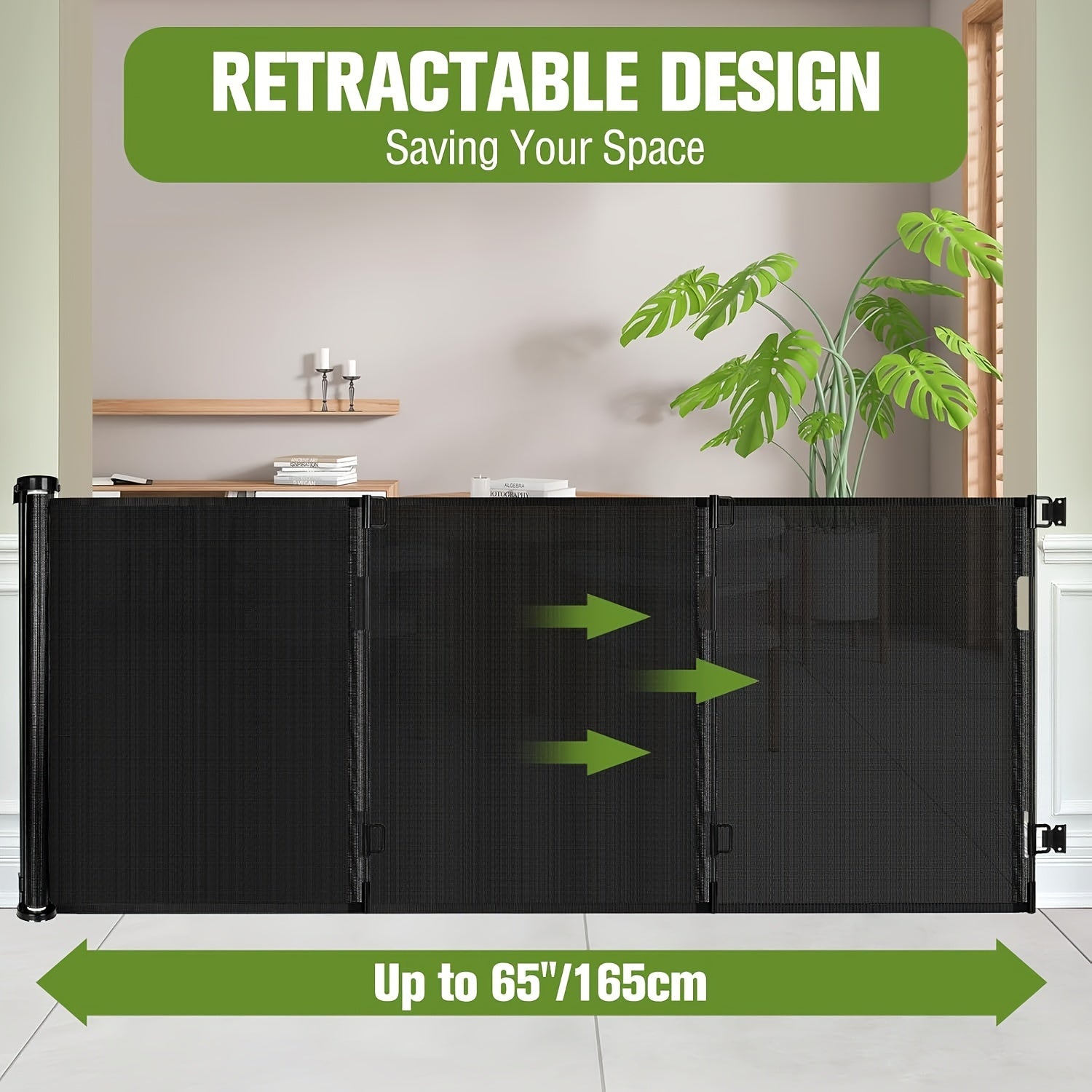 Retractable Mesh Baby Gate - Extra Wide 65\"