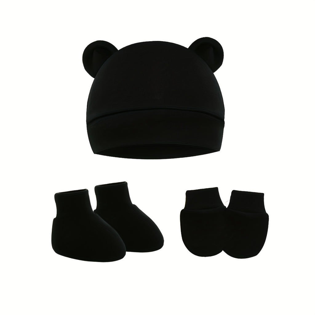 3-Piece Newborn Baby Hat, Mittens & Socks Set