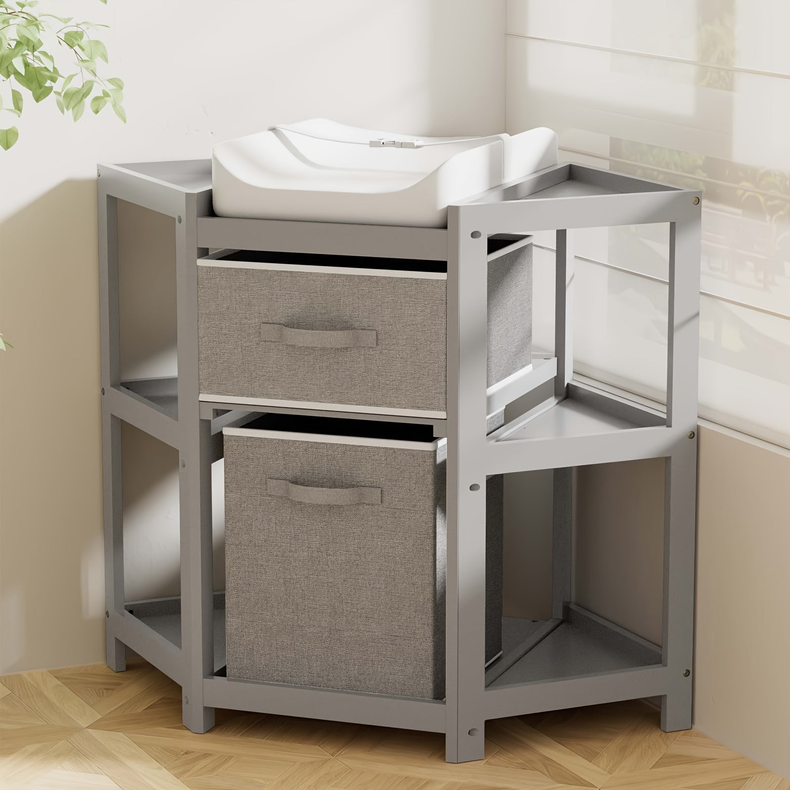 Wooden Baby Changing Table with Storage Drawers