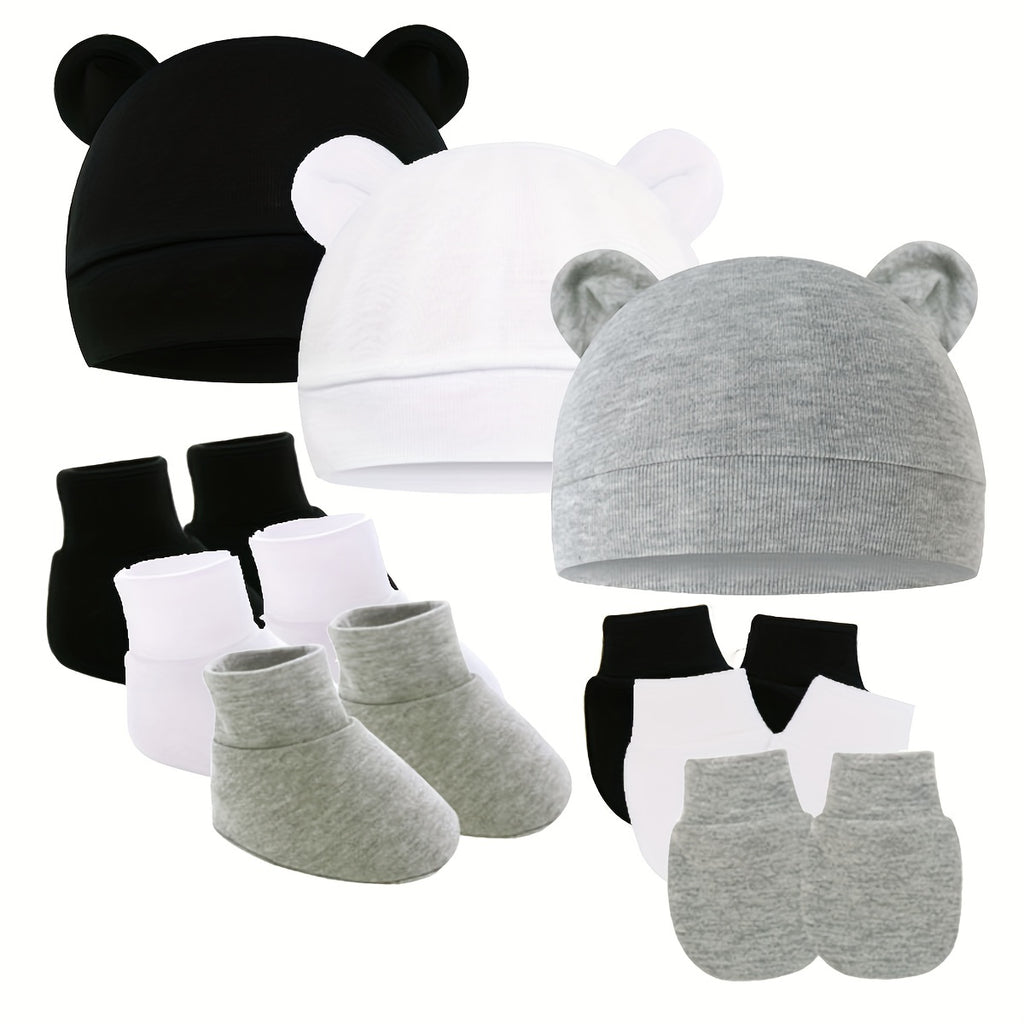 3-Piece Newborn Baby Hat, Mittens & Socks Set