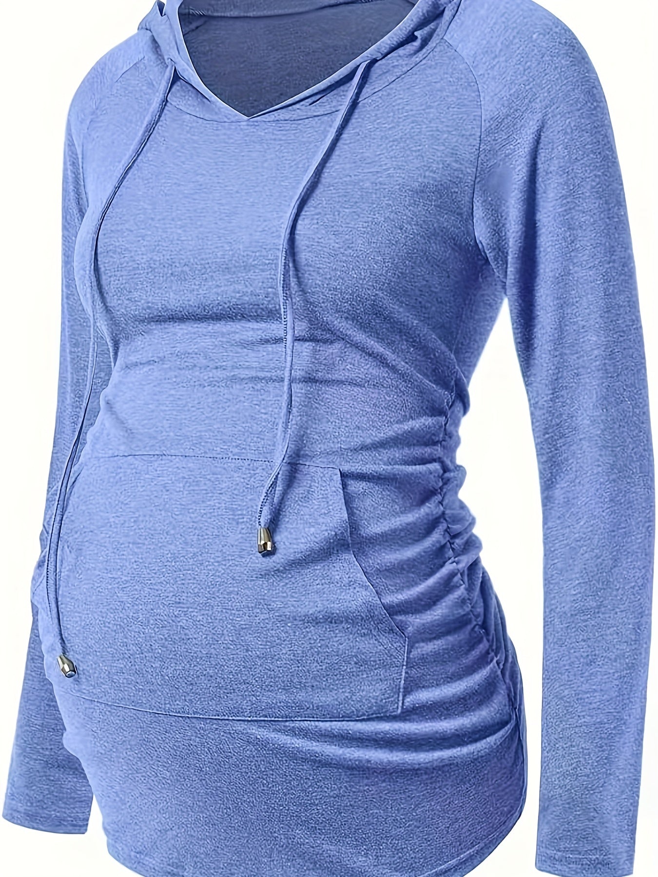 Elegant Maternity Solid Hoodie