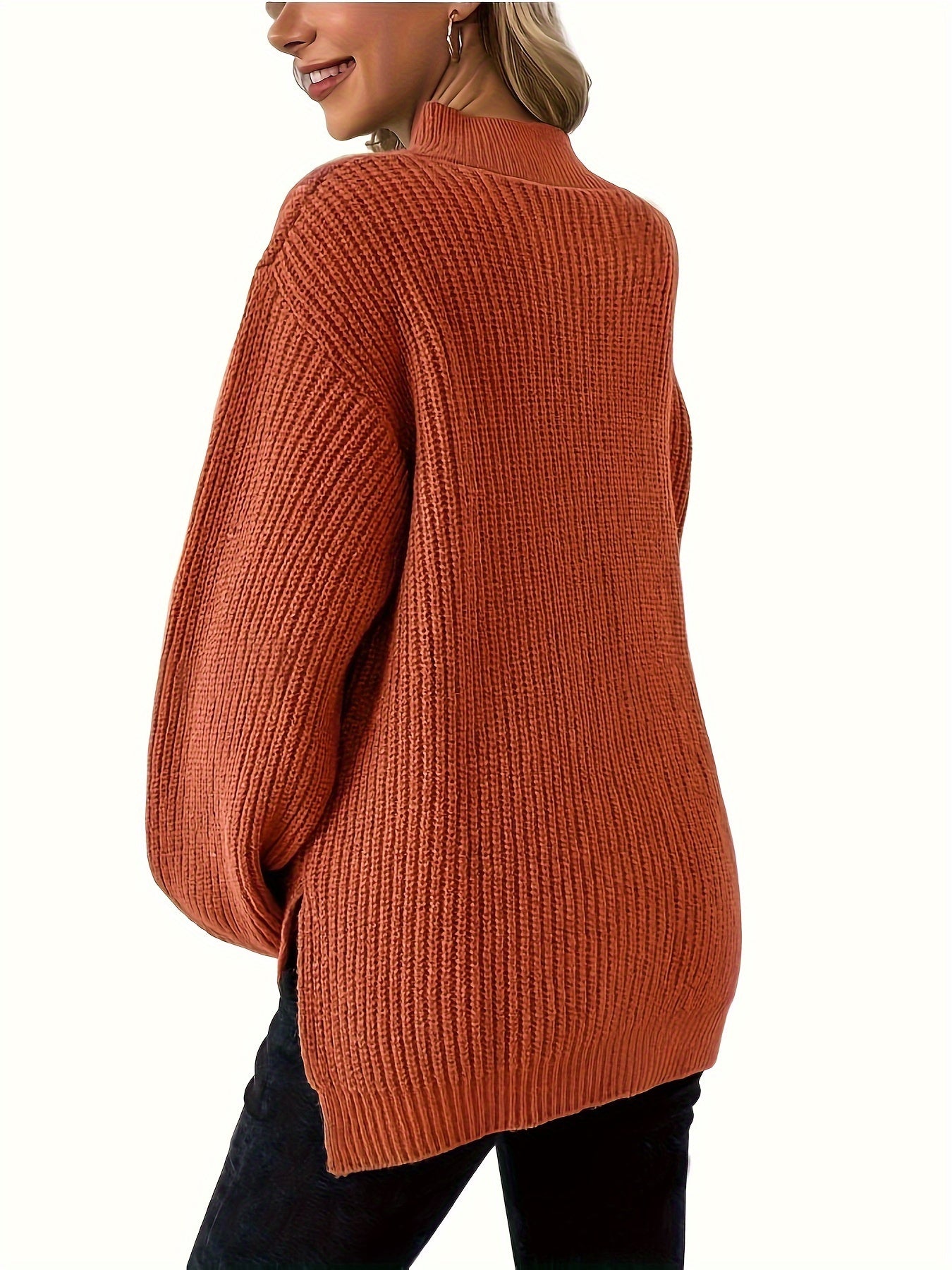 Elegant Brick Red Maternity Pullover Sweater