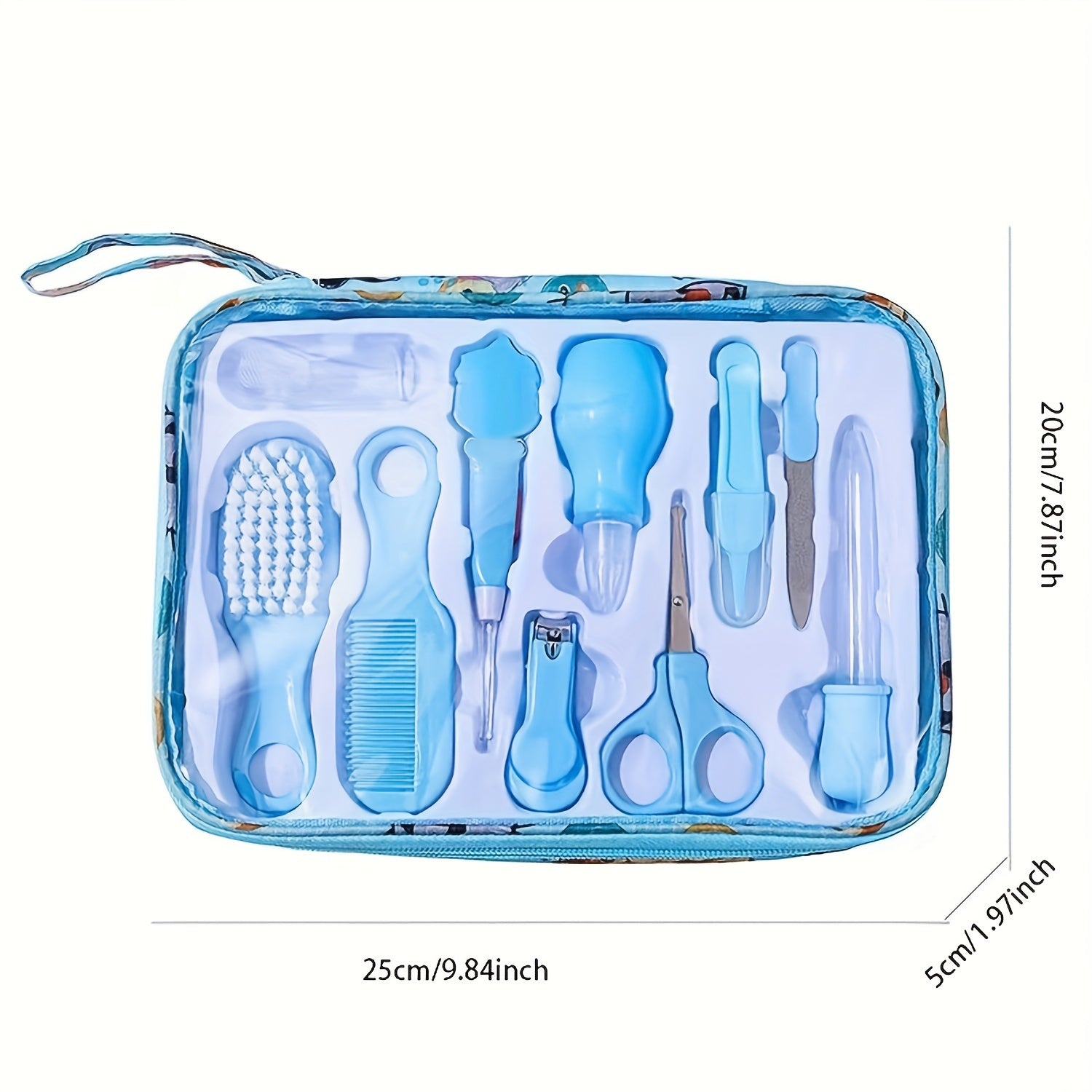 Baby Care Kit: 10pcs Set - Ear-Picking Spoon, Nail Clippers, Comb Brush & Medicine Feeder