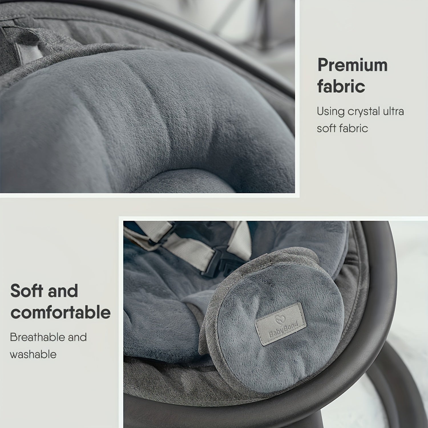 Portable Aluminum Baby Chair with 10 Lullabies & Remote Control