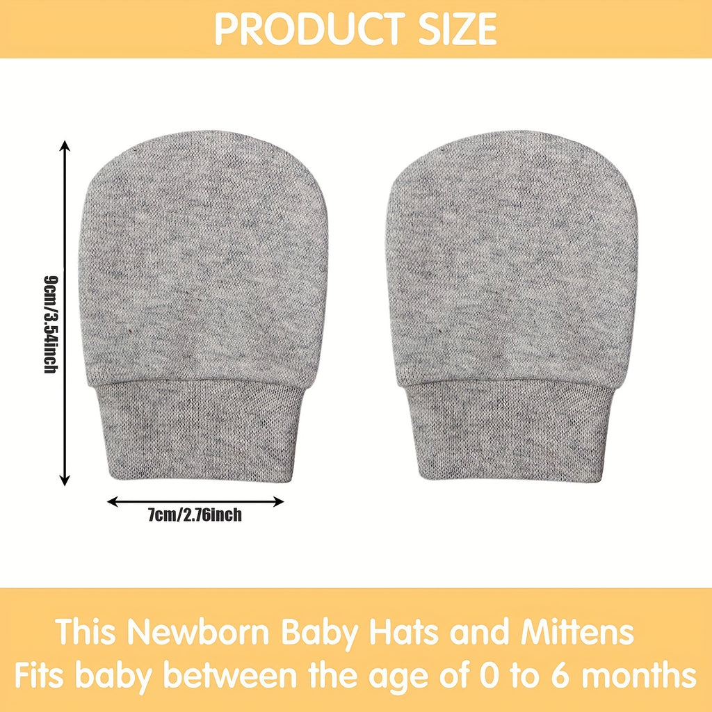 6 Pairs Newborn Cotton Mittens for Baby Boys and Girls