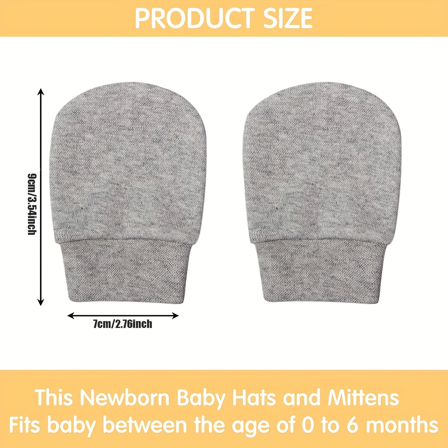 6 Pairs Newborn Cotton Mittens for Baby Boys and Girls