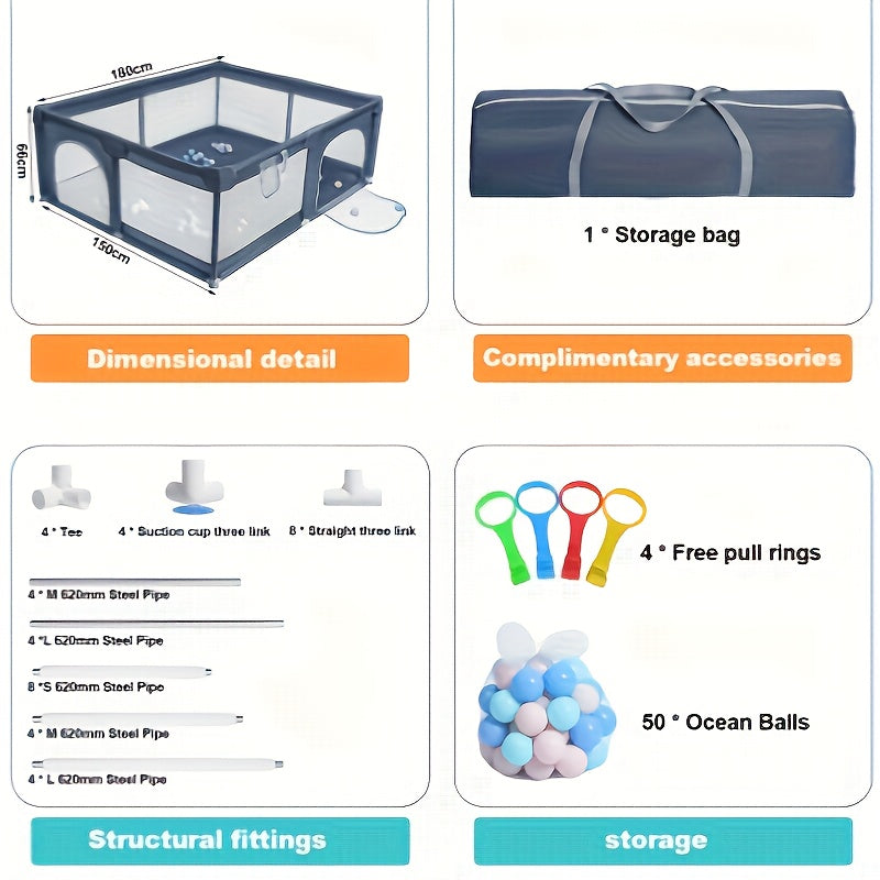 Large Baby Playpen with Gate