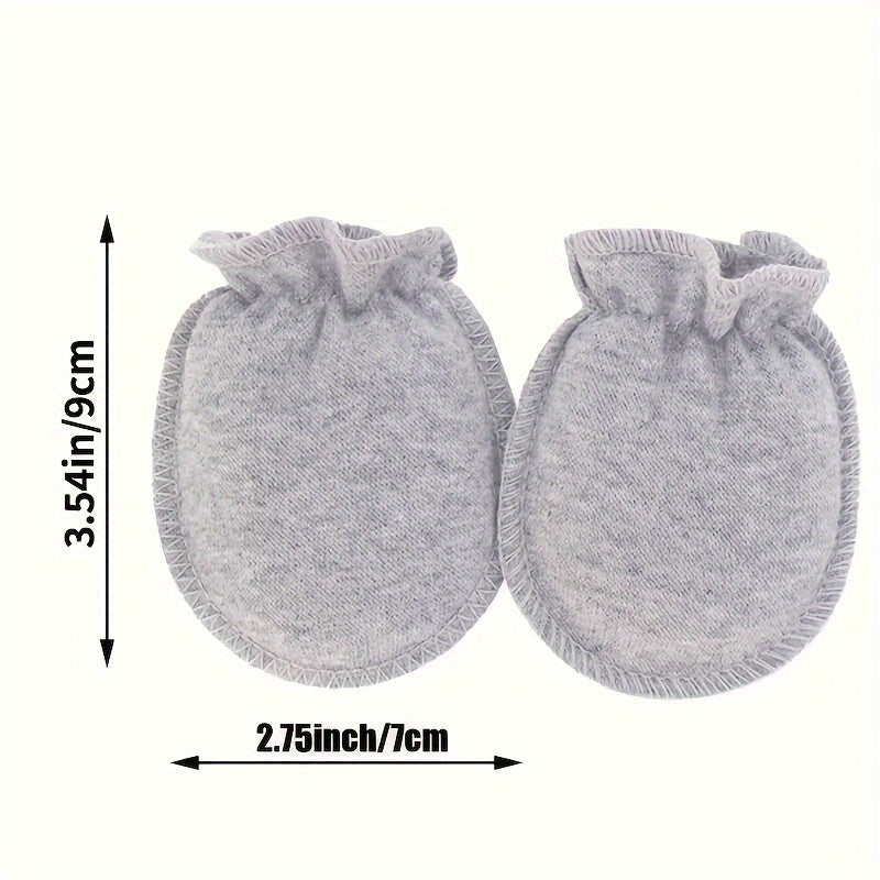 Newborn Baby Anti-Scratch Mittens, Cute Cartoon Animals & Stars