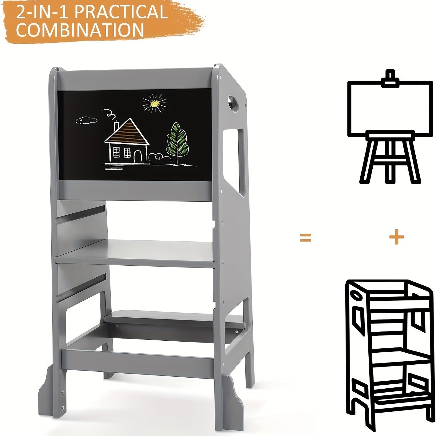 Kids Learning Tower with Chalkboard