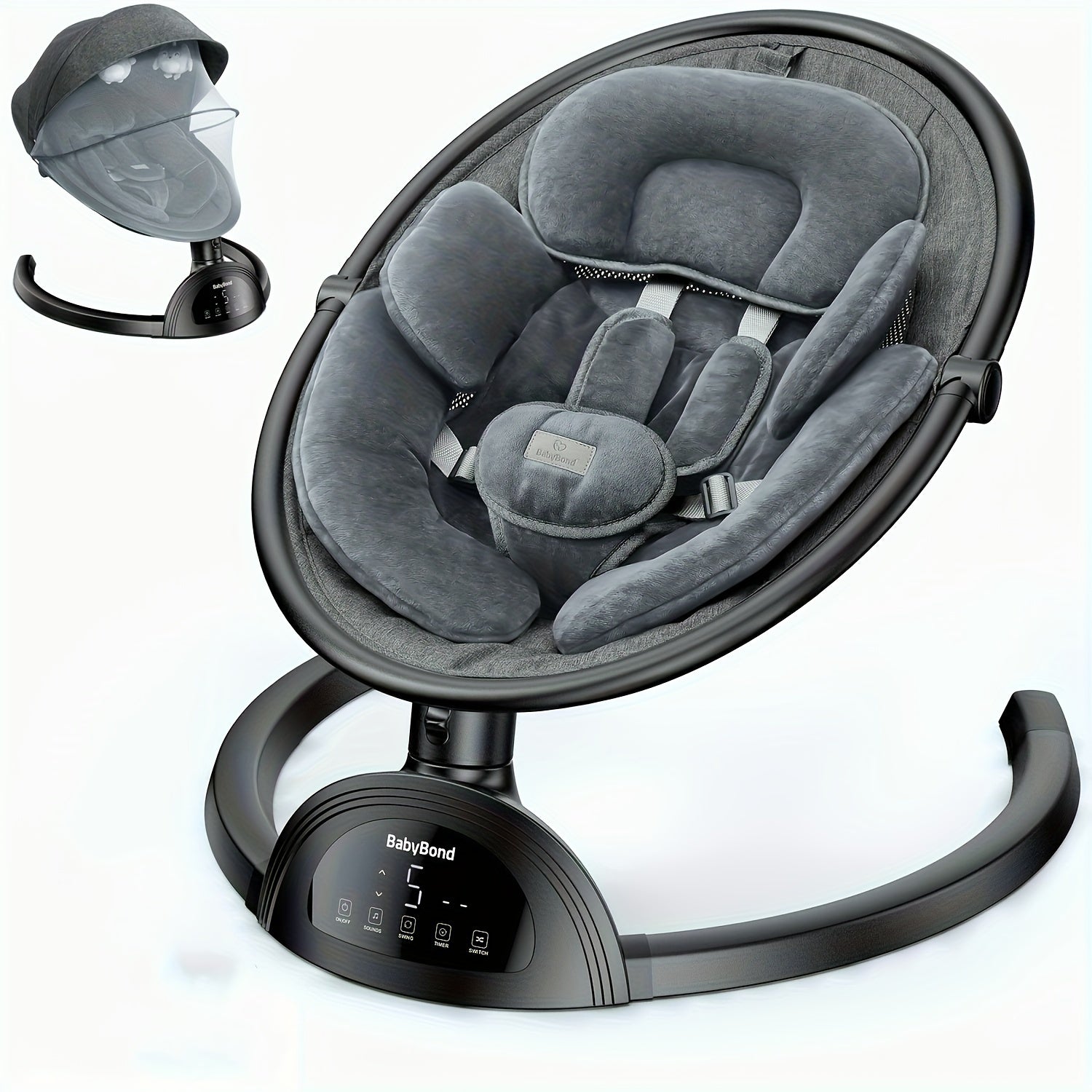 Portable Aluminum Baby Chair with 10 Lullabies & Remote Control