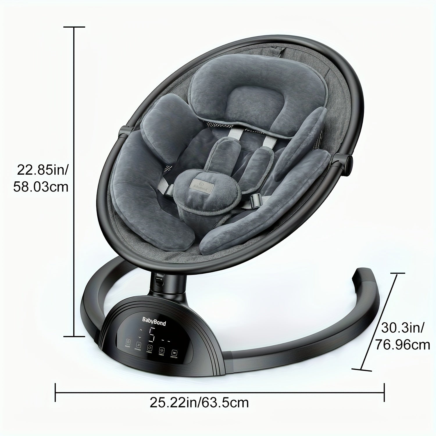 Portable Aluminum Baby Chair with 10 Lullabies & Remote Control