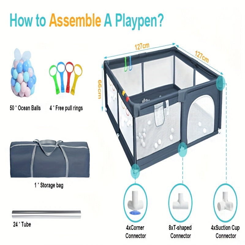 Large Baby Playpen with Gate