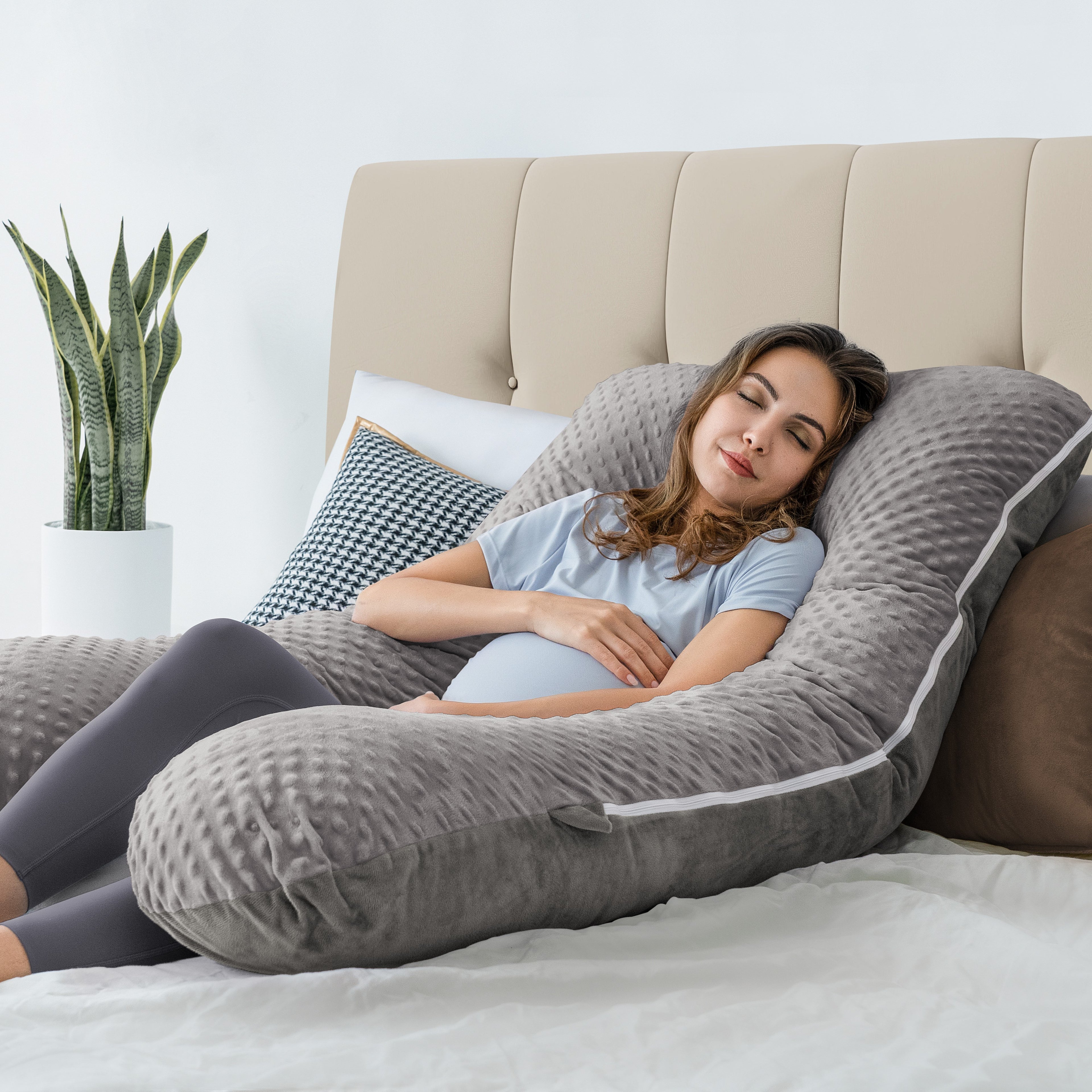 QUEENROSE Pregnancy Pillow - Full Body Support